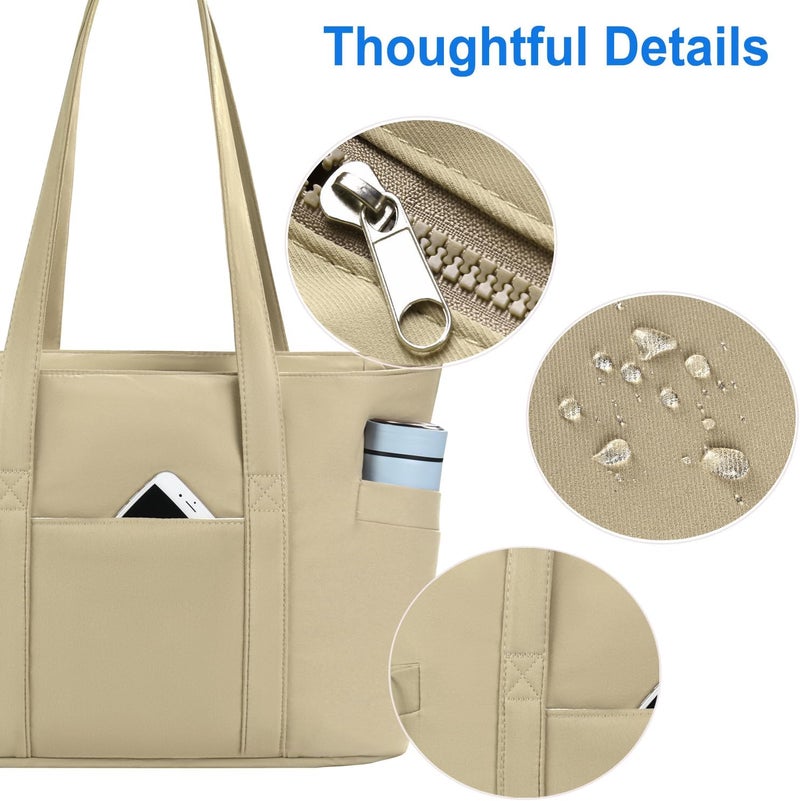 CTWWFS Tote Bag for Women, Travel Essentials Large Tote Bag with Zipper, Top Handle Handbag for Travel, Work - Image 3